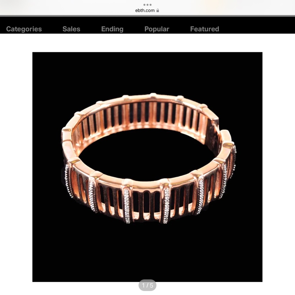 Diamond Rose Gold, Sterling Silver and Stainless Steel Bracelet